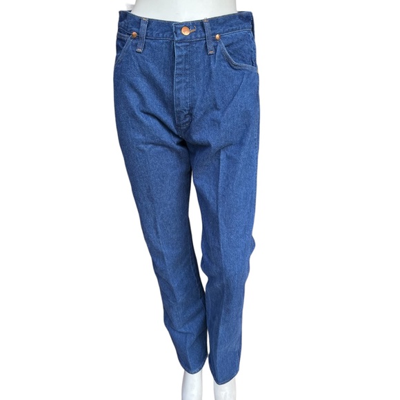 Vintage 90's Deadstock Wranglers Dark Wash Cowboy Cut Straight Leg Jeans 11x32 - Picture 2 of 9